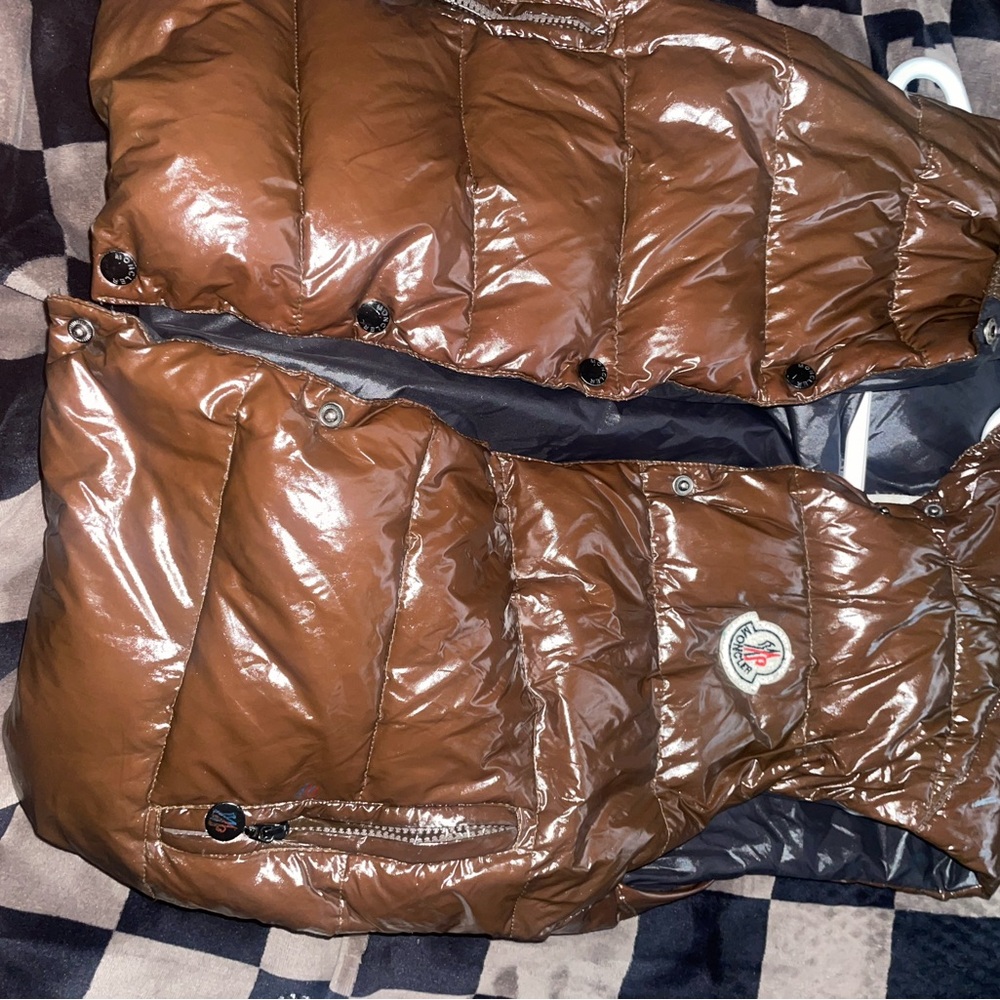 Brown Puffer Vest with Logo